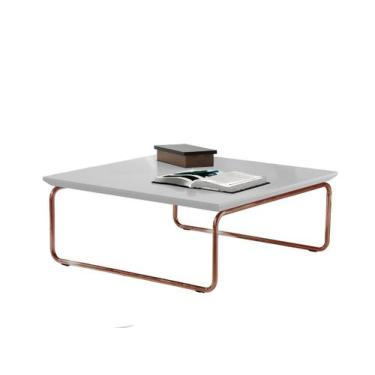 Imagem de Mesa de Centro Kairos Pé Cobre Bisart Decor - Larflex, Laca Branco