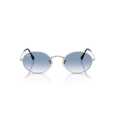 Imagem de Óculos de Sol Ray-Ban Oval 0RB3547 003/3F Tam 54 / Prata - Lentes Azul Gradiente