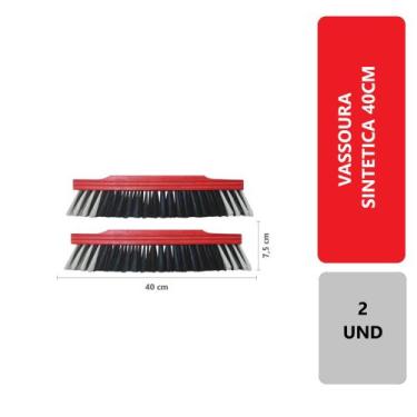 Imagem de 2 Unidades Vassoura De Pelo Sintético Macia 40cm Média Multiuso Limpez