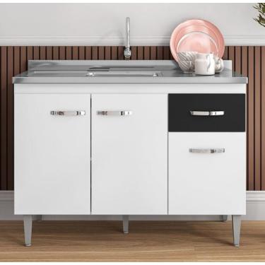 Imagem de Balcão de Pia Gabinete Gabriela 120m Sem Tampo Flex Ajl