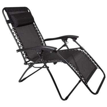 Imagem de Cadeira Sevilha Reclinável 21 Posições 120Kg Preta MOR