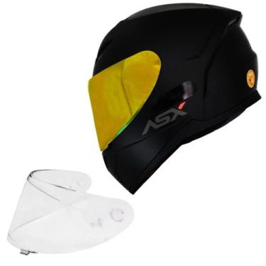 Imagem de Capacete Masculino Feminino Asx City Preto Viseira Dourada, Preto Fosc