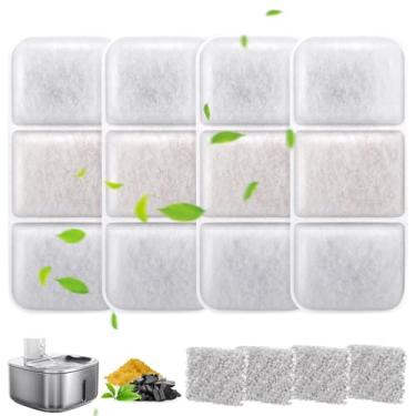 Imagem de iweepet Filtro de fonte de água Cat para fonte de água IWEEPET PL-01, pacote com 4 filtros de substituição e 4 esponjas de pré-filtro, material de filtro, filtragem multicamadas, pequeno e acessível