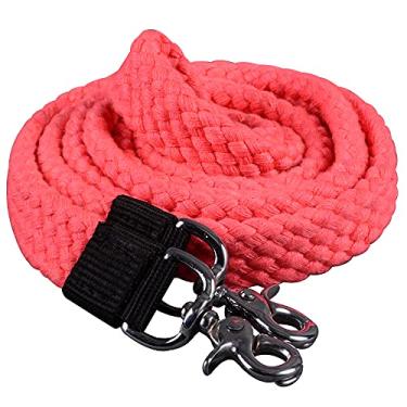 Imagem de HILASON Gatilho de rédea de corda de algodão liso trançado 2,5 cm x 1,8 m rosa | Corrida de cavalos | Cavalo de rédea de barril | Presentes de corrida de cavalos