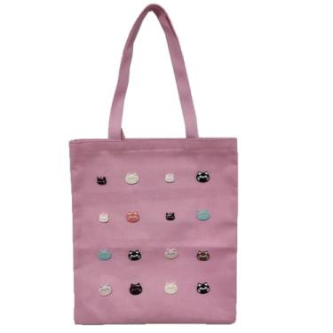 Imagem de Farm4Far Bolsa feminina de lona de borboleta jeans com alça de ombro, 25ss4010p