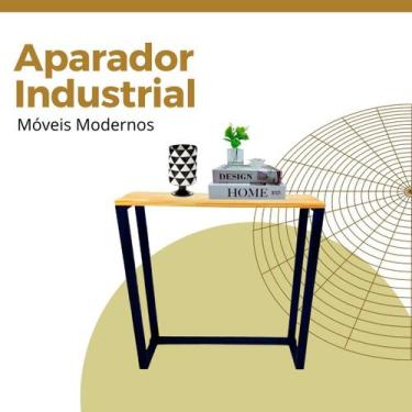 Imagem de Aparador Buffet Madeira Maçiça Estilo Industrial Moderno Adega Bar Dec