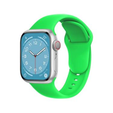 Imagem de ELETTRONEO Pulseira esportiva SBC1 para Apple Watch Ultra 2 de 49 mm, série 10 de 46 mm, 9 8 7 45 mm e 41 mm, SE 6, 5, 4, 44 mm e 40 mm, 3 2 1 42 mm 38 mm iWatch, pulseira de silicone, verde