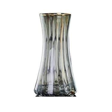 Imagem de Vaso Vasos simples de cor primária, vasos de vidro transparentes à base de água, flores secas, arranjo de flores, sala de estar, mesa de chá, vasos de flores Vaso de flores(C,Pequeno)
