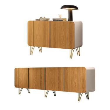 Imagem de Conjunto Buffets Sala de Estar Benvenuto/Saluti Pés em Aço MDP/MDF Off