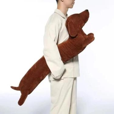 Imagem de Cachorro Salsichinha Fofo de Pelúcia Macio Cão Dachshund Dog Gigante 1