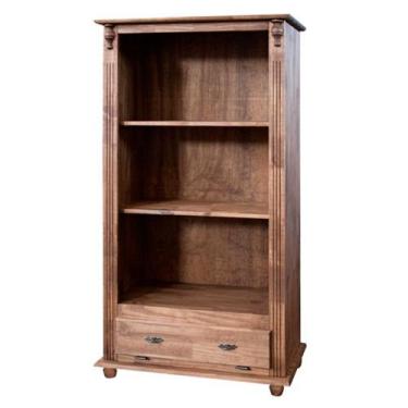 Imagem de Estante de Madeira Antique com 2 Prateleiras e 1 Gaveta - 771 - Meyer,