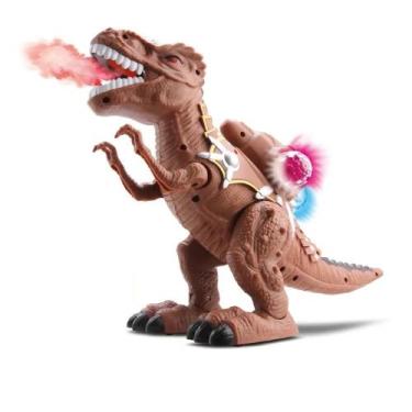 Imagem de Dinossauro Brinquedo T-Rex Anda Emite Som e Luz Solta Fumaça - Toys