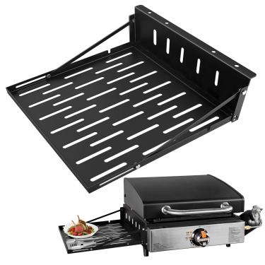 Imagem de Mordx Prateleira para grelha Blackstone 43.2 cm/ 55.9 cm/71.1 cm/71.3 cm, prateleira lateral de chapa resistente, mesa de preparação de alimentos, design dobrável, acessórios de churrasco para
