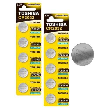 Imagem de Kit 10 Baterias Moeda Toshiba CR2032 3V Placa Mãe Balança