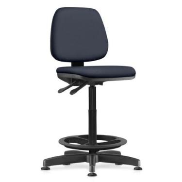 Imagem de Cadeira Caixa Alta Giratória Estofada Work F02 Sintético Azul - Lyam D