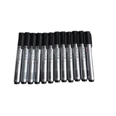 Imagem de  12 unidades Caneta Grossa para marcar permanente - telintec, 12 preto