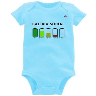 Imagem de Body Bebê Bateria Social - Foca na Moda, Azul bebê, G