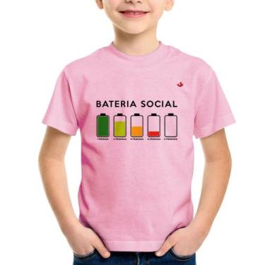 Imagem de Camiseta Infantil Bateria Social - Foca na Moda, Rosa bebê, 2