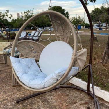 Imagem de Balanço Flor em Corda Náutica Areia - Tecido Duna Cru - New Garden 