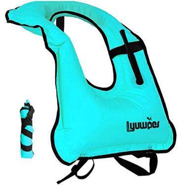 Imagem de Lyuwpes Colete de snorkel Jaquetas Infláveis para Mergulho Livre Adulto Colete de Segurança para Natação Masculino Feminino Azul