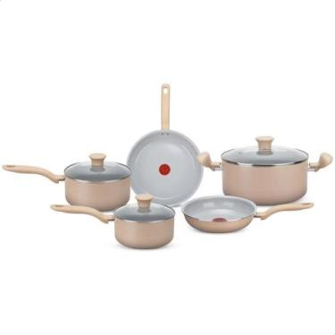 Imagem de Jogo de Panelas 5 Peças Ceramic Light Sand Rochedo, Vanilla, 5 peças