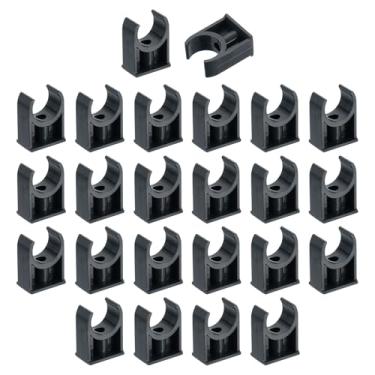 Imagem de uxcell 24 peças de grampos de tubo de água de PVC, fivelas de mangueira de tubulação em forma de U, suporte de tubo de irrigação para 25 mm OD para bandejas de TV, tubulação, tubo de suporte de
