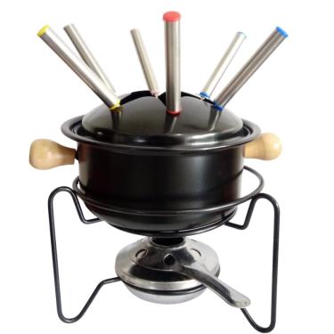 Imagem de Aparelho Para Fondue Esmaltado 10 Peças Aço Carbono - Preto