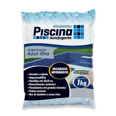 Imagem de Argamassa Piscina Aut. Impermeável Cor Azul Ilha 1kg