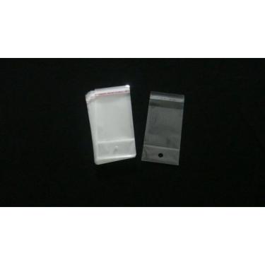 Imagem de Saquinho plástico adesivado 6x7 com furo pacote com 100 unidades