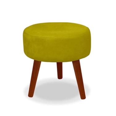 Imagem de Puff Redondo Decorativo Danny Amarelo Pés Palito