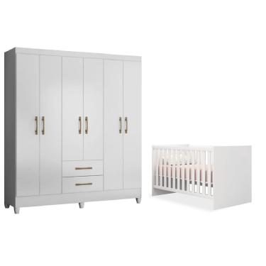 Imagem de Jogo De Quarto Para Bebê Com Guarda Roupa Panamá Moval E Berço 1344 Qmovi