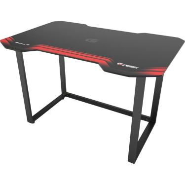 Imagem de Mesa Gamer Cor Preto e Vermelho Niveladora Para Jogador Profissional Suporta Até 150Kg Tela Gabinete Console Notebook Estrutura em Aço