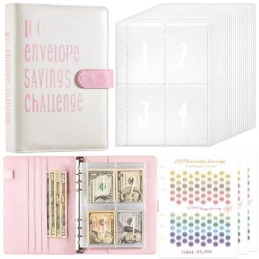 Imagem de GRAND VISIONS 100 envelopes desafio de economia de dinheiro | fichário econômico | fichário a5 | fichário de economia | desafio de economia | libreta de ahorros dinero | cor de escrita (rosa claro)
