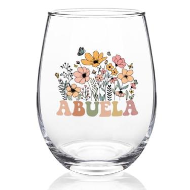 Imagem de Futtumy Presentes de Dia das Mães Abuela, taça de vinho sem haste Abuela, presentes para Abuela, presente de Abuelita para avó, avó, Dia das Mães, Dia de Las Madres, Natal, aniversário de aniversário
