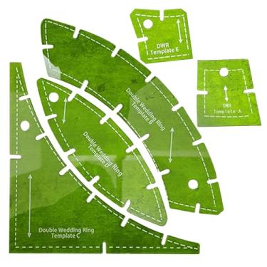 Imagem de Modelos de colcha de anel de casamento duplo para acolchoamento, modelos de régua de estofamento de acrílico, suprimentos de colcha