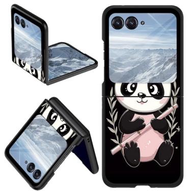 Imagem de DHYYDSQZ Capa para Motorola Moto Razr 2024 para Moto Razr 50 capa de telefone arte design panda fina rígida PC antiarranhões capa protetora à prova de choque para Moto Razr 2024/Moto Razr 50 5G