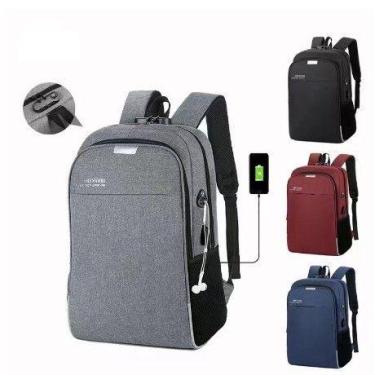 Imagem de Mochila notebook Anti furto e Anti-roupo com Cadeado e Entrada Fone de