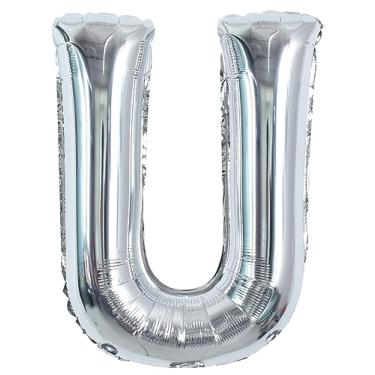 Imagem de TONIFUL Balões Grandes De Prata Com Letras U 40 Polegadas, Hélio, Metal Mylar Para Decoração Festas Aniversário