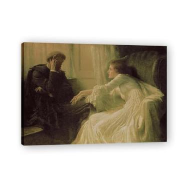 Imagem de Impressões em tela famosas, reprodução em tela, pintura emoldurada, imagem de arte de parede para decoração de casa, (A Confissão). Moldura interna 30x42cm-11,8x16,5 pol