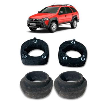 Imagem de Kit Calço Mola Dianteiro Traseiro Palio Weekend Elevar 4cm - Borfix