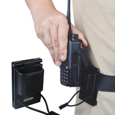 Imagem de UAYESOK Coldre De Cinto Para Rádio De Liberação Rápida, Suporte Tático Ajustável Para Cinto De Walkie Talkie Para Rádio Bidirecional Baofeng Kenwood Motorola Yaesu Midland Ht Scanner