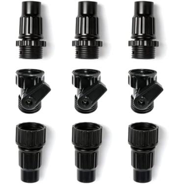 Imagem de Hanobo 3 conjuntos de mangueira de jardim kit de reparo expansível torneira adaptador mangueira conectores macho fêmea com válvula de desligamento individual, 3 peças de arruelas de borracha extra de