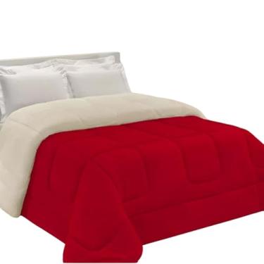 Imagem de Edredom Coberdrom Sherpa Casal Queen 2,40m x 2,20m Dupla Face Manta e Pele de Carneiro Soft Felpudo – Tecido 100% Poliéster – LuckBaby (Vermelho, Queen (2,40m x 2,20m))