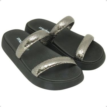 Imagem de Sandália Papete Feminina Moleca Confortável Tendência Moda Brilho 28699 Grafite/Preto (Preto, BR, Adulto, Numérico, 36)