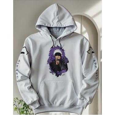 Imagem de Blusa Moletom Canguru Capuz E Bolso Satoru Gojo Personagens - Lobo Set