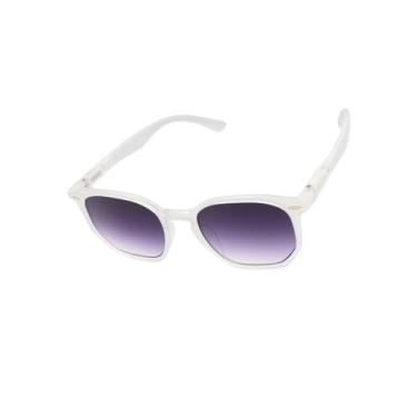 Imagem de Óculos de Sol Hexagonal Acetato Itaniano Flexivel Premium Retro Lentes UV400 Feminino Masculino - Cacife Brand (Branco Transparente)