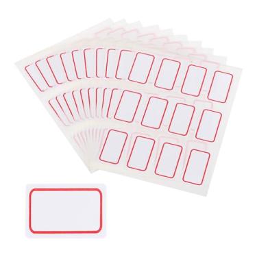 Imagem de M&G 600 adesivos de crachá, etiquetas de nome, adesivos à prova d'água, etiquetas adesivas em branco para suprimentos de creche, garrafa, roupas, pasta de tecido, acampamento, 18 x 32 mm, vermelho e