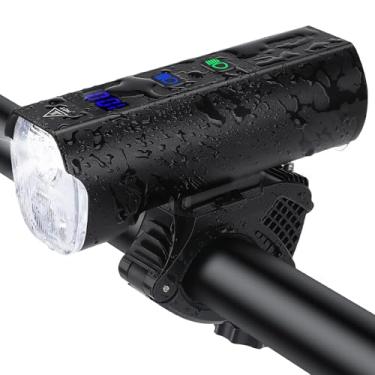 Imagem de ONVIAN Luzes de bicicleta super brilhantes para passeios noturnos, farol de bicicleta de 1200 lúmens - 13 modos e liga de alumínio, luzes de bicicleta recarregáveis de 5000 mAh para ciclismo de