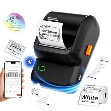 Imagem de NelkoGlobal Etiquetadora - Impressora de etiquetas de código de barras, máquina de fazer etiquetas Bluetooth com fitas para pequenas empresas, uso doméstico, logotipo, impressora de adesivos com 80