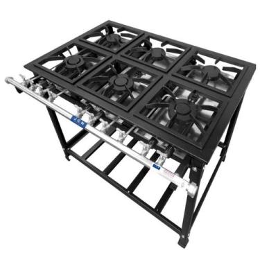 Imagem de Fogão Industrial 6 Bocas 30x30 Baixa Pressão P5 JCN - Fundiferro
